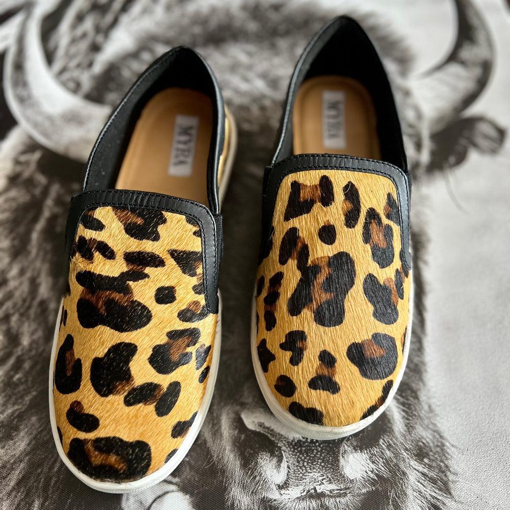 Leather Leopard Hair On Hide Slip On Sneakers* Product Image