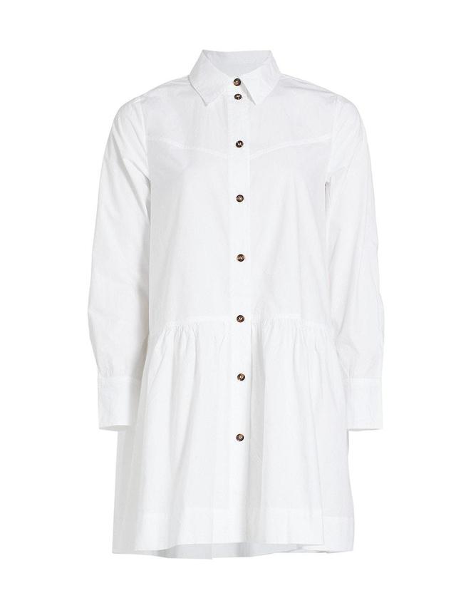 Womens Cotton Poplin Mini Shirt Dress Product Image