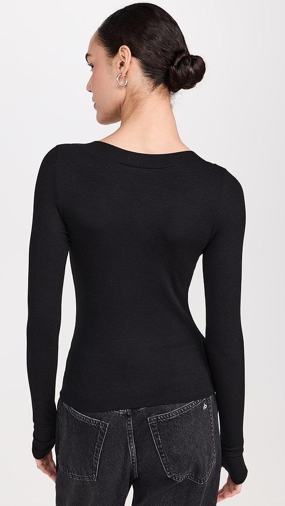 LNA Bellina Ribbed Long Sleeve Top | Shopbop Product Image