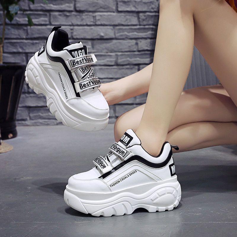 Lettering Color Block Platform Sneakers Product Image