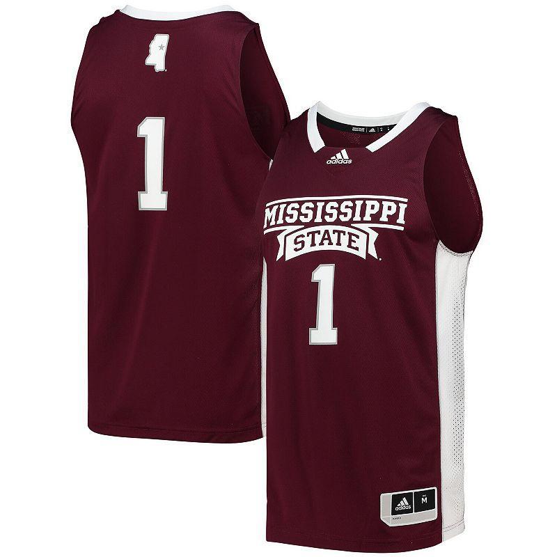 Mens adidas #1 Maroon Mississippi State Bulldogs Team Swingman Basketball Jersey Product Image