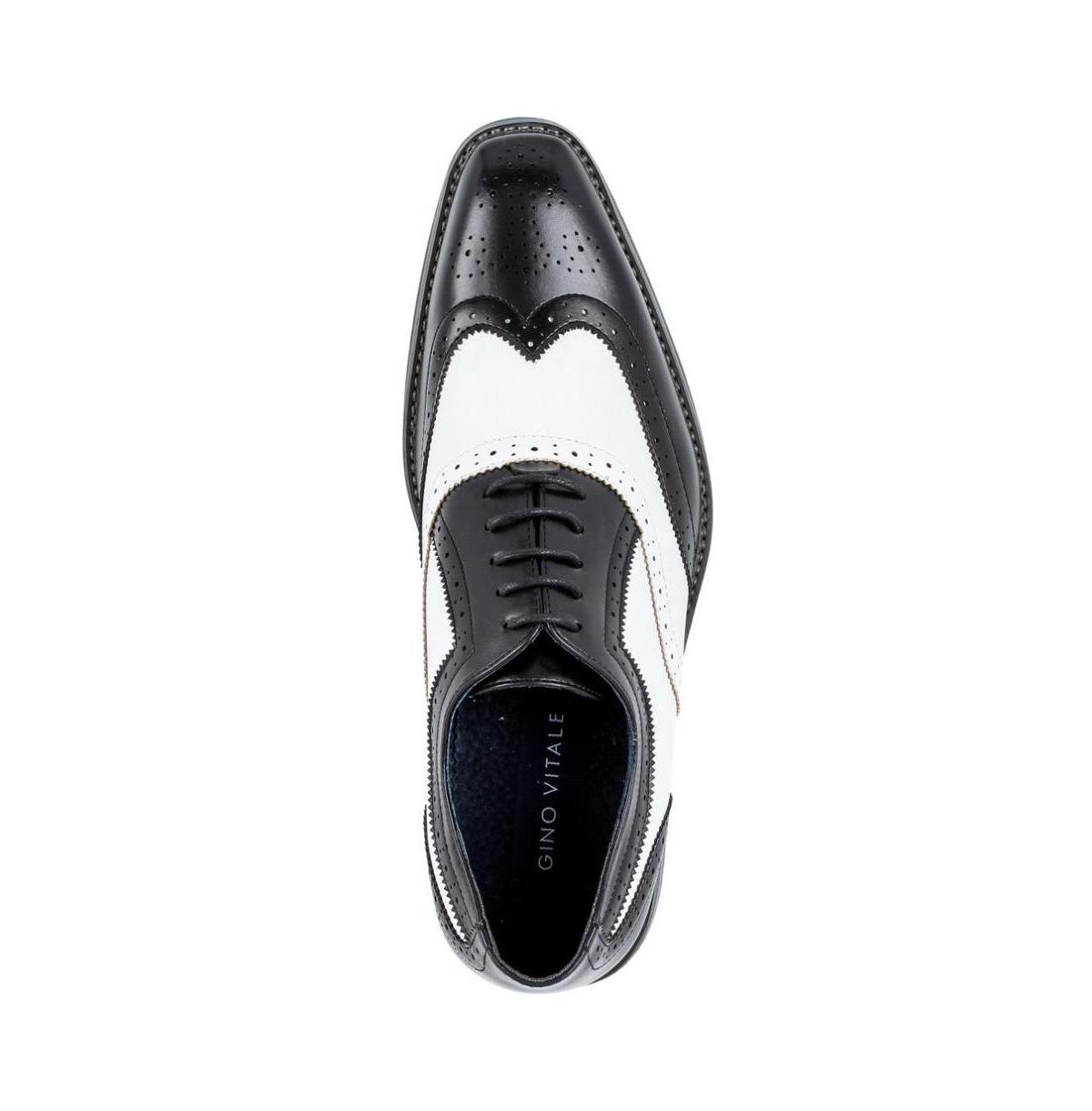 Gino Vitale Mens Two Tone Wing Tip Oxford Dress Shoes - Black Product Image