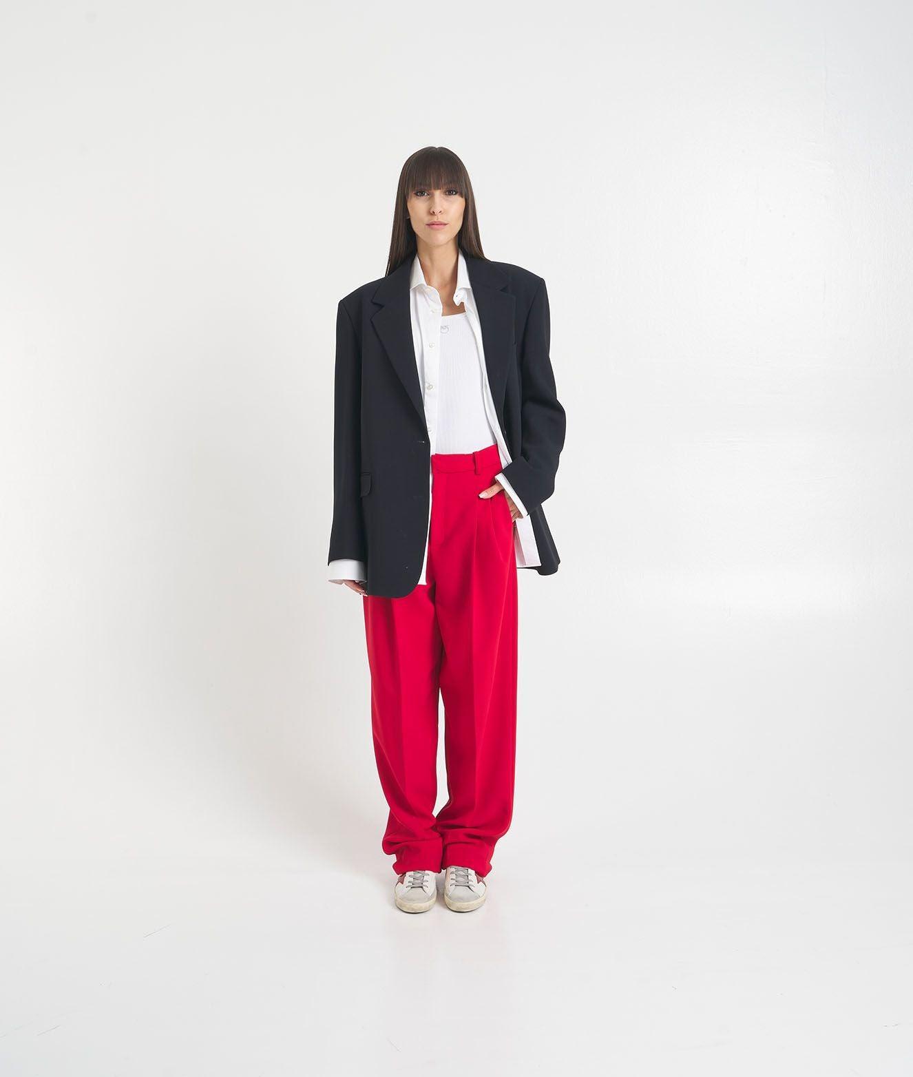 Pleated trousers in stretch crêpe Product Image