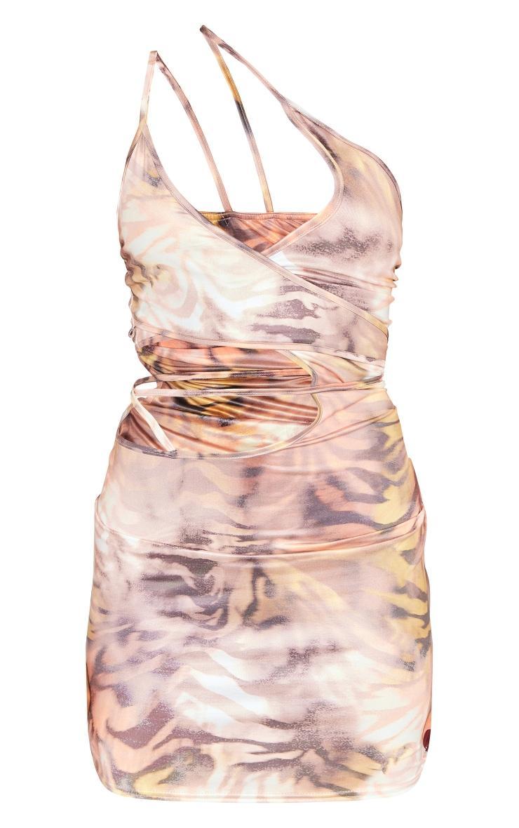 Multi Printed Cut Out Bodycon Dress Product Image