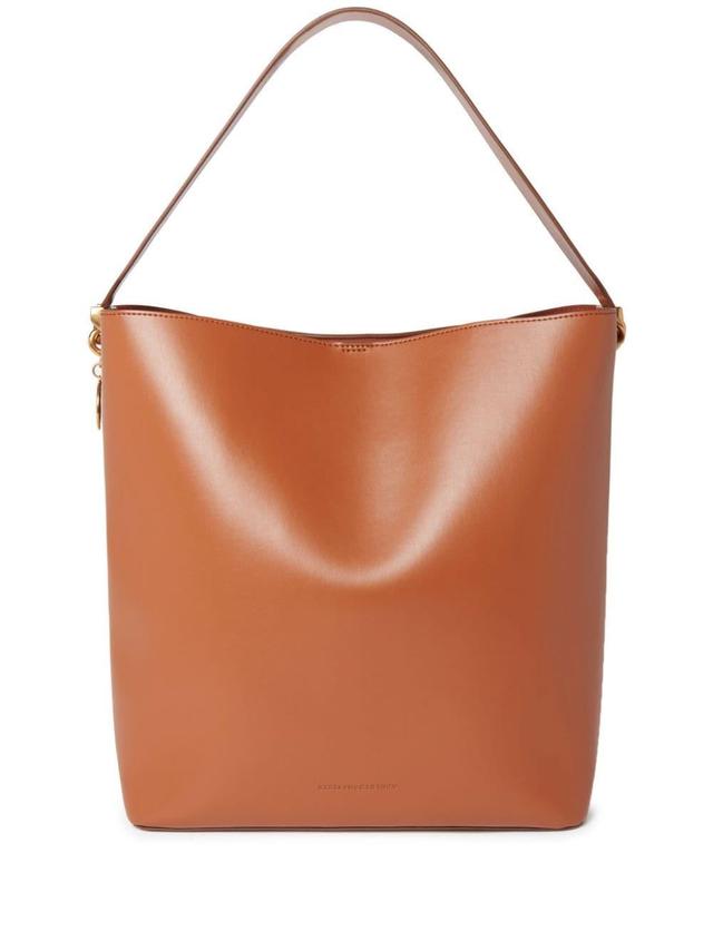 Frayme Faux-leather Tote Bag In Brown Product Image