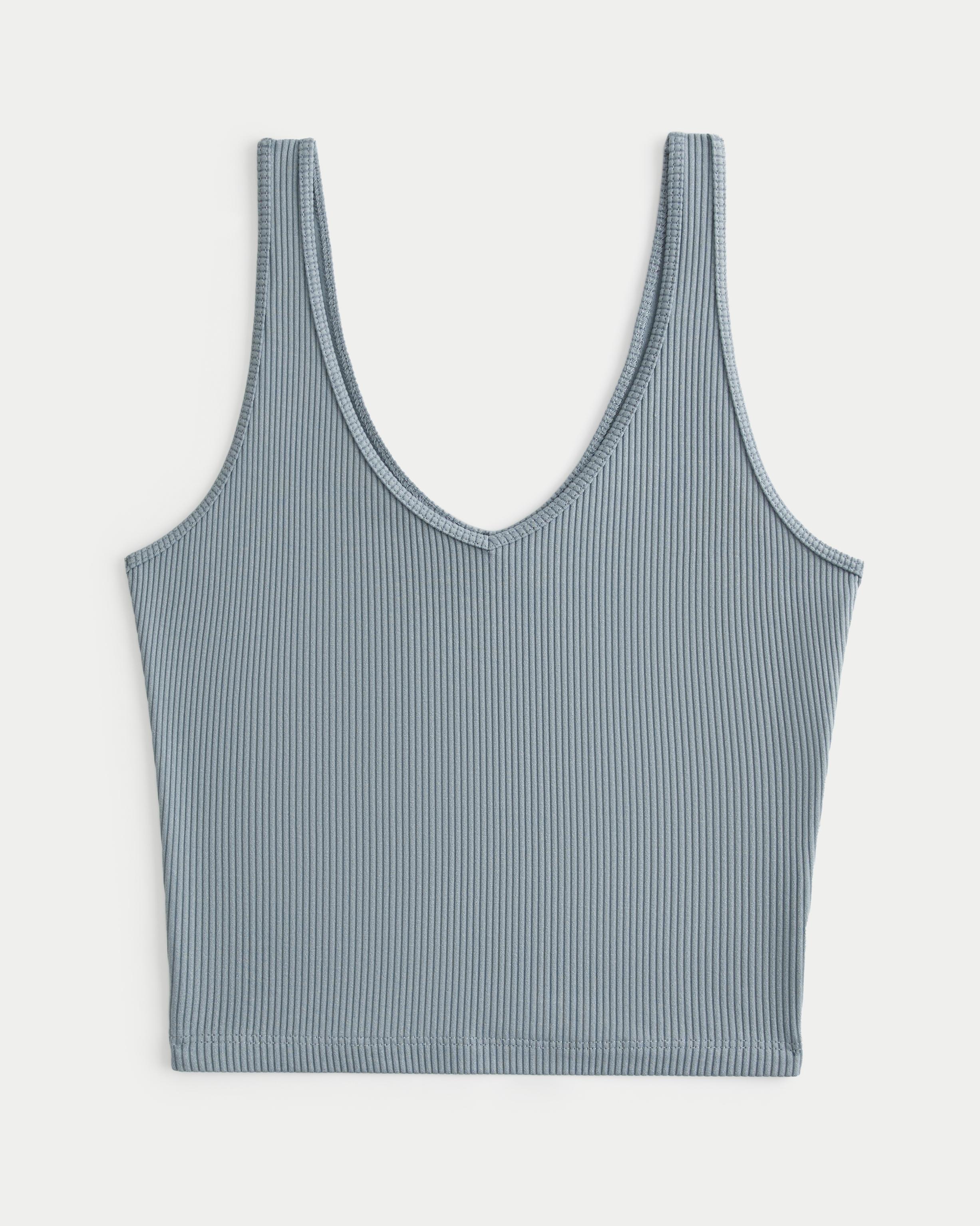 Ribbed Seamless Fabric V-Neck Tank Product Image