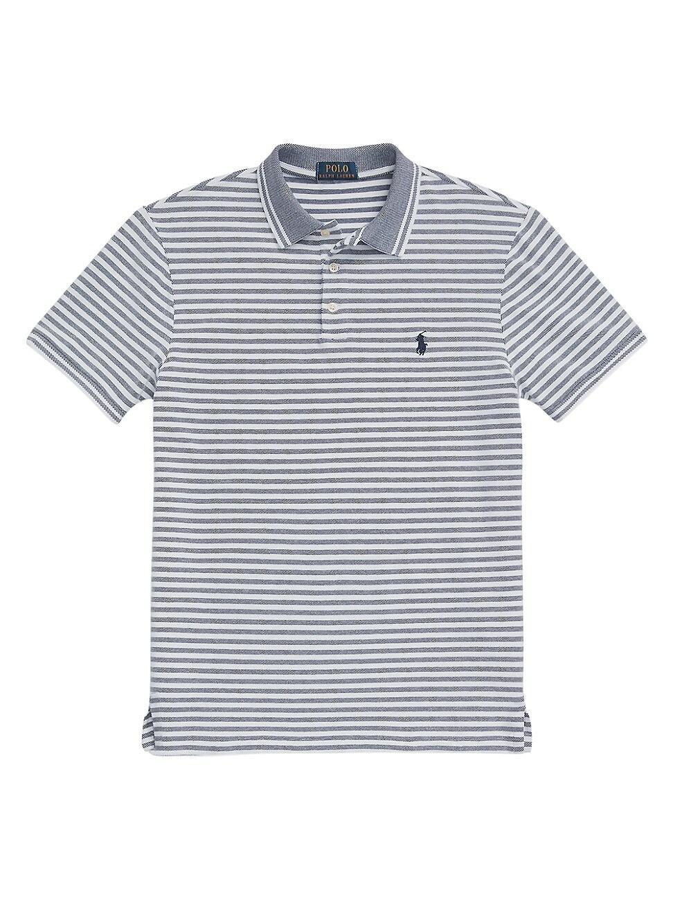 Polo Ralph Lauren Custom Slim Fit Stretch Mesh Polo Shirt (Newport Navy/White) Men's Short Sleeve Knit Product Image