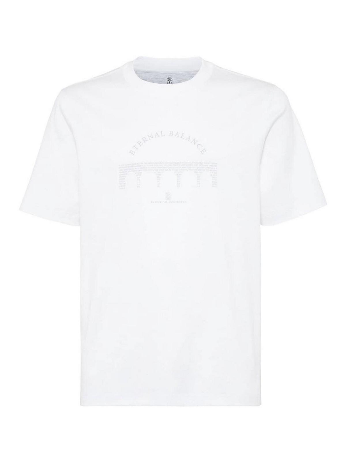 Slogan-print Crew-neck T-shirt In White Product Image