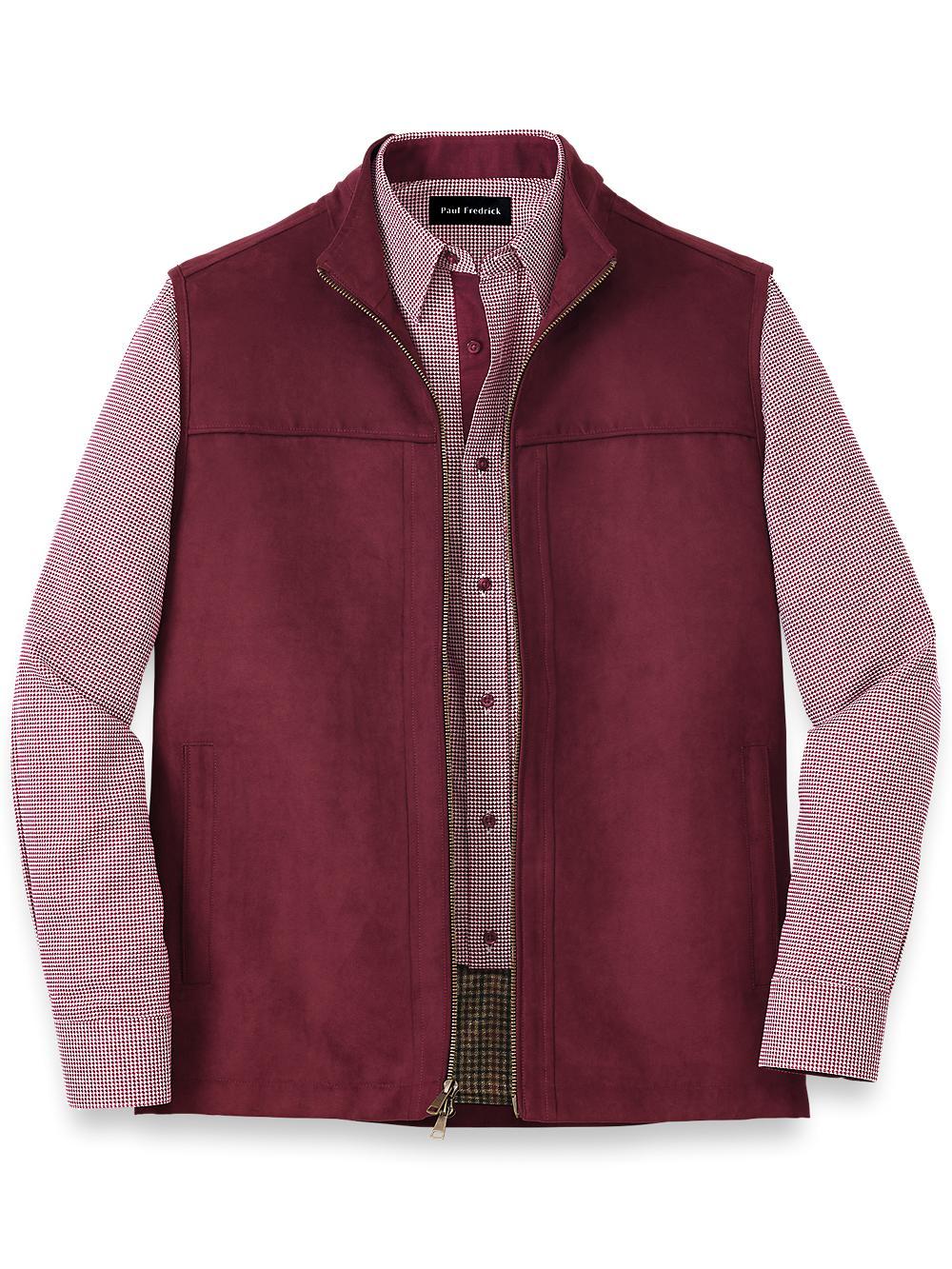 Microsuede Vest - Burgundy Product Image