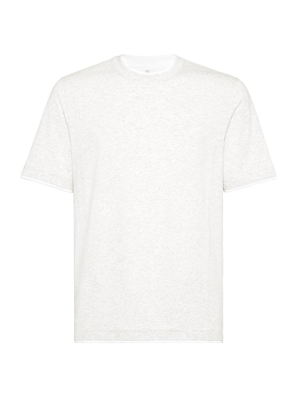 Mens Cotton Jersey Crewneck T-Shirt with Faux Layering Product Image