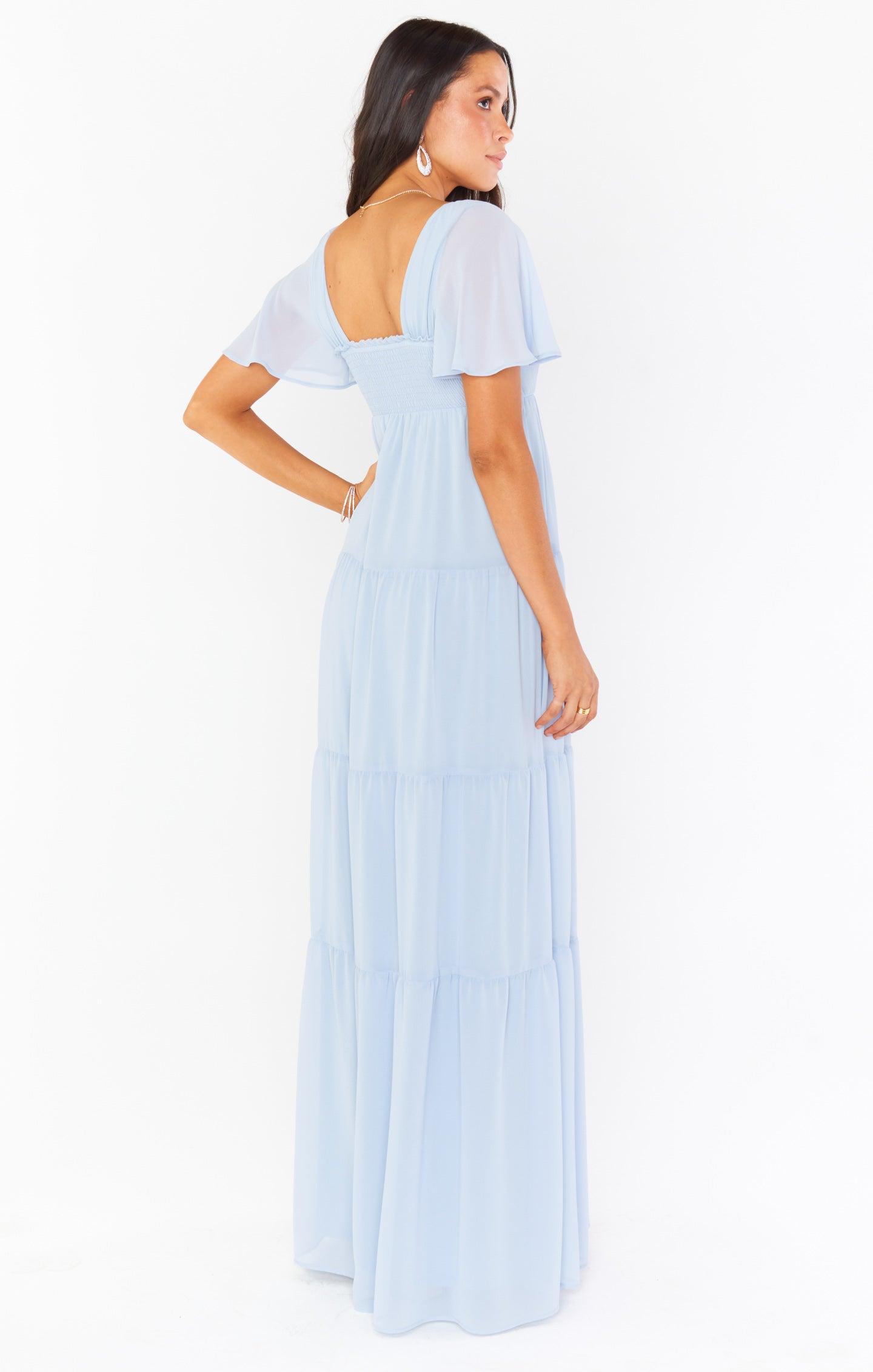 Nicole Maxi Dress ~ Steel Blue Chiffon Product Image