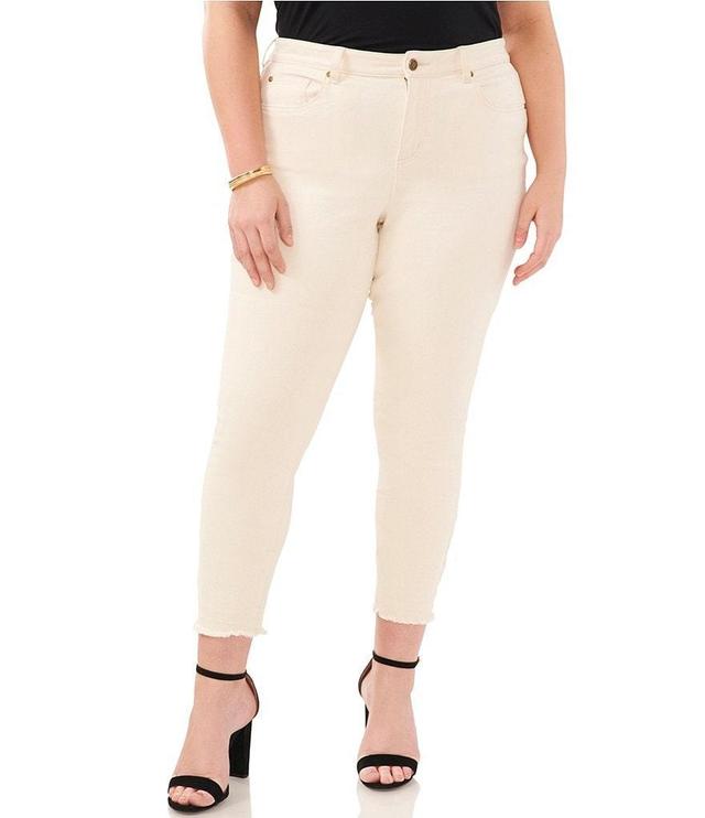 Vince Camuto Plus Size Raw Hem Ankle Skinny Denim Jeans Product Image