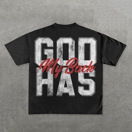 Vintage God Has My Back Graphic Cotton T-Shirt Product Image