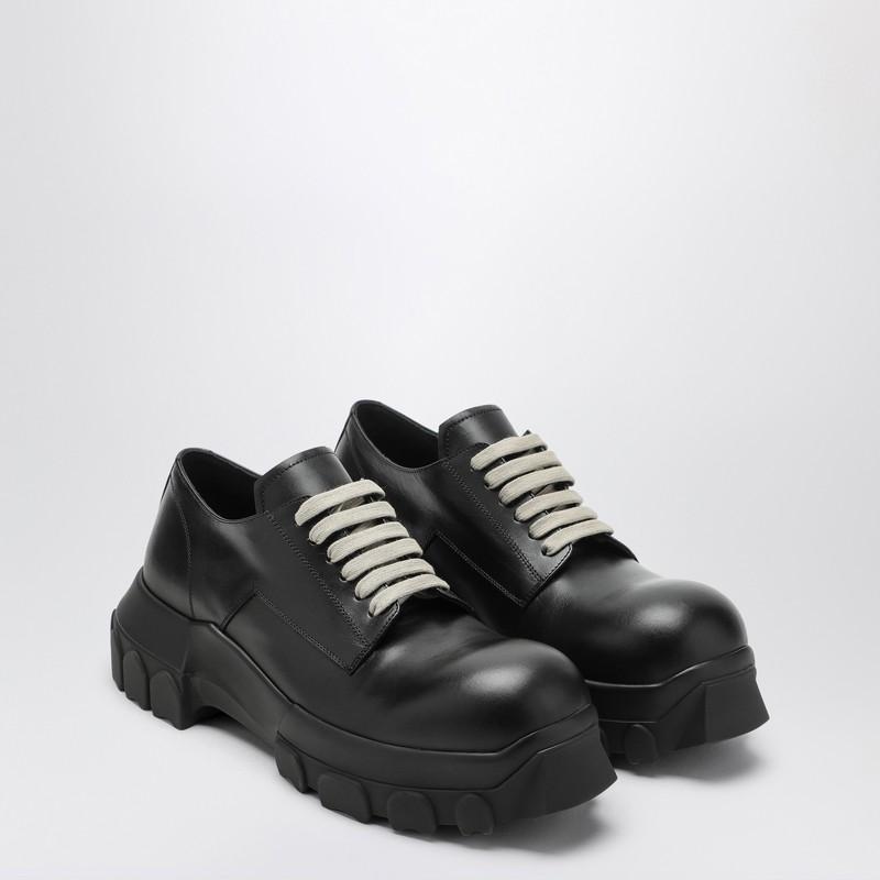 RICK OWENS Bozo Tractor Leather Derby Shoes In Black Product Image