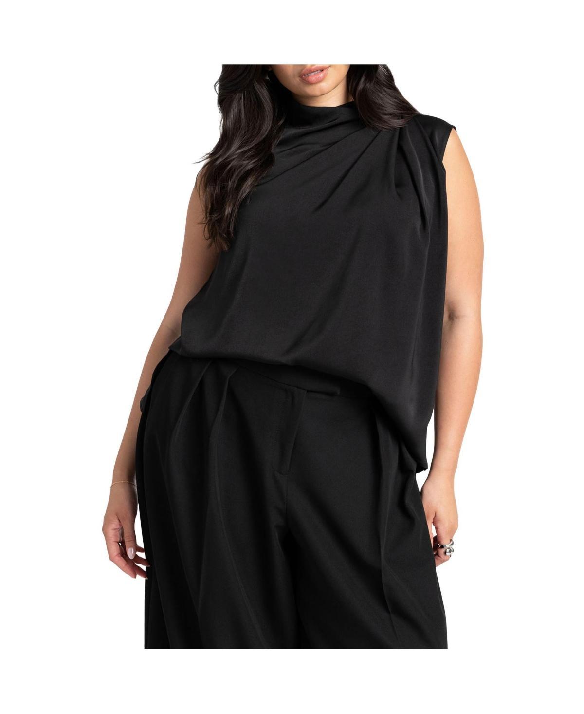 Eloquii Womens Asym Draped Top Product Image