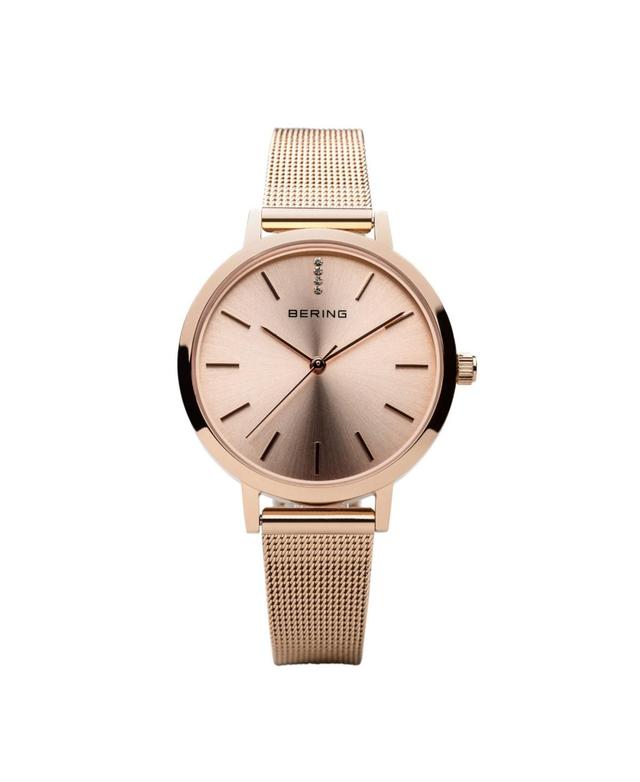 Bering Ladies Classic Stainless Steel Mesh Watch - Rose Tone Product Image