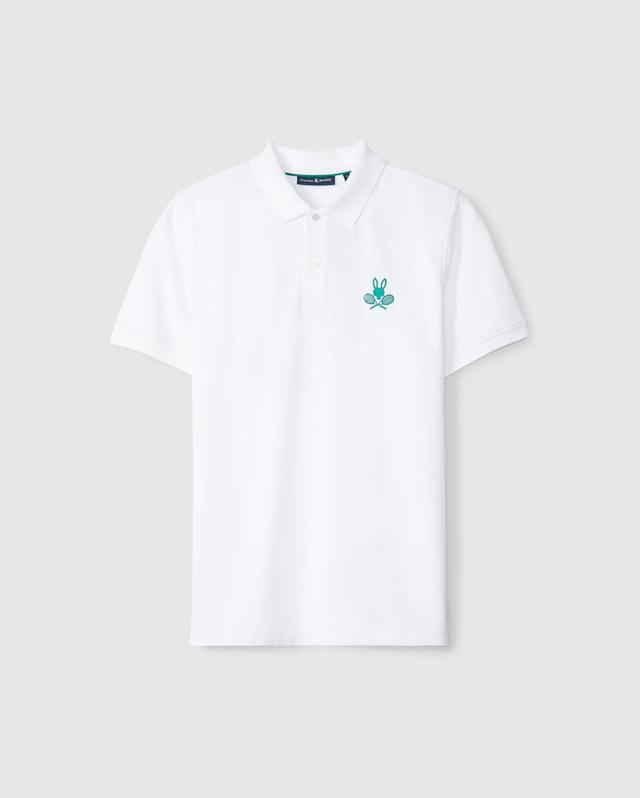 Mens Courtside Pique Polo 100 WHITE / M Product Image