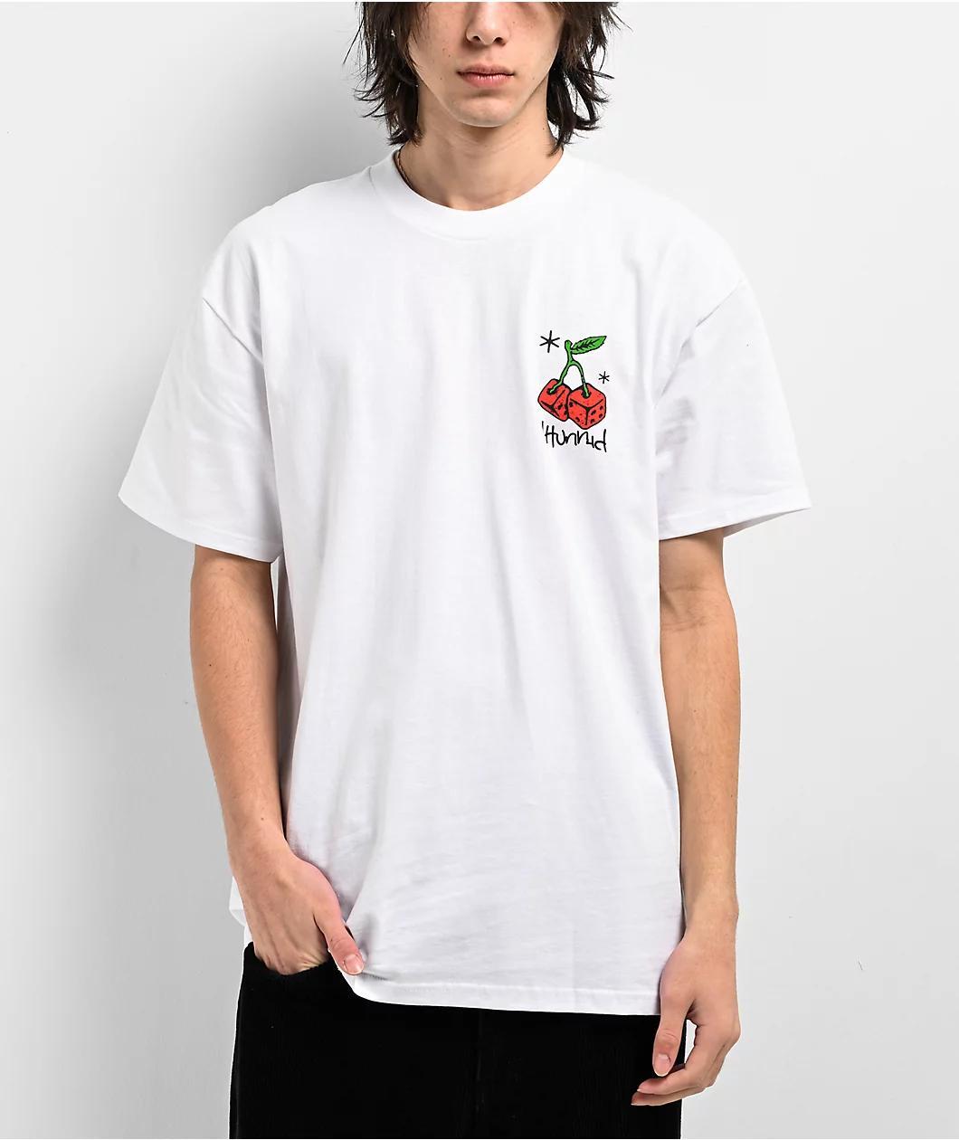 4Hunnid Cherry Dice White T-Shirt Product Image