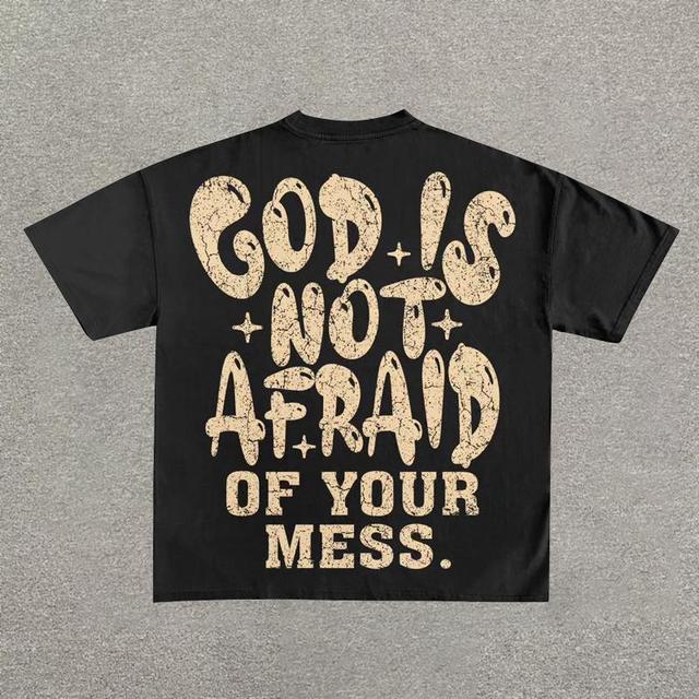 Vintage God Graphic Cotton T-Shirt Product Image