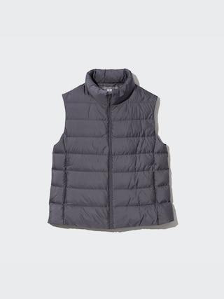 Womens Ultra Light Down Vest with Anti-Static Gray Large UNIQLO US Product Image