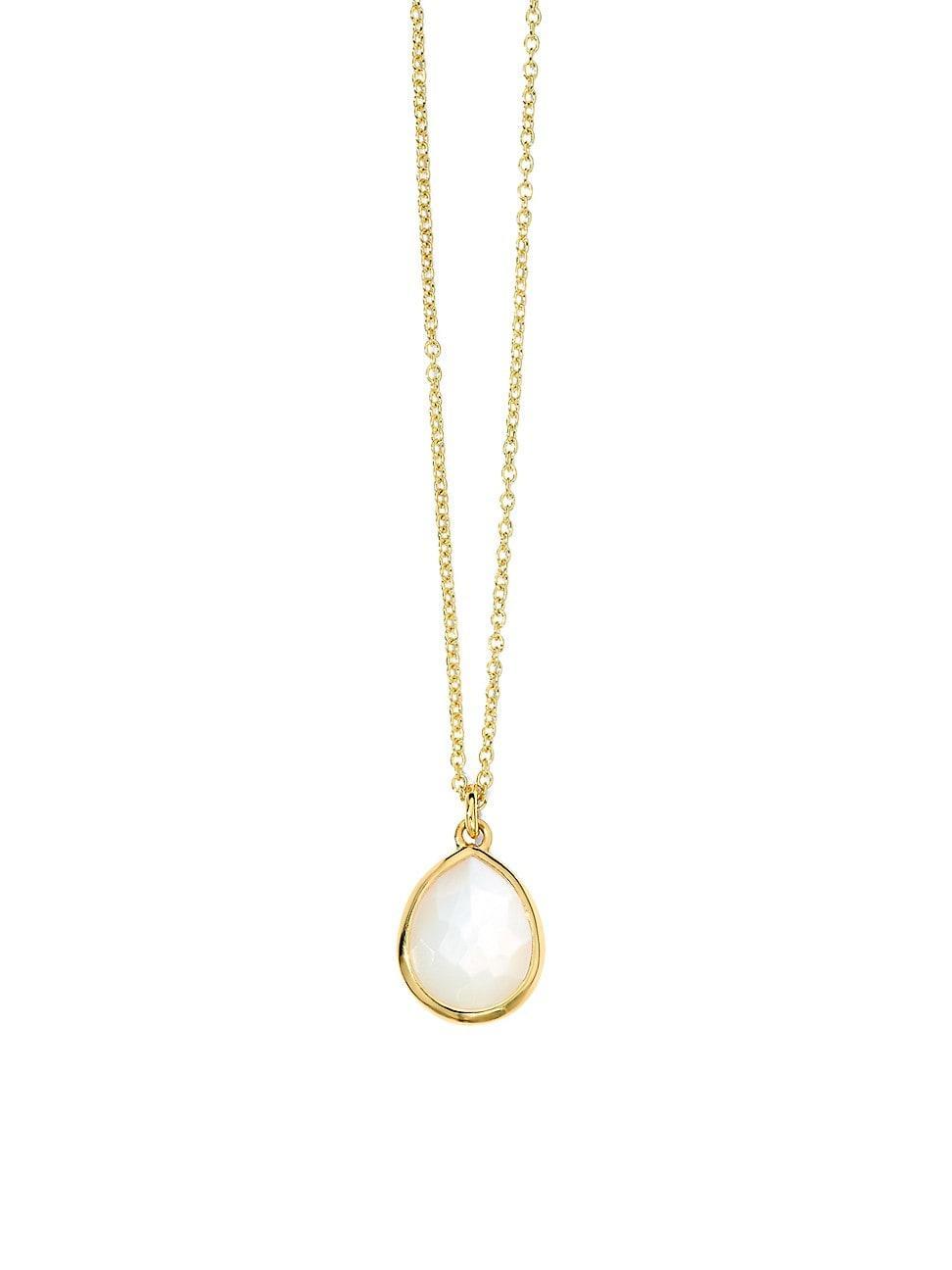 Womens Rock Candy 18K Yellow Gold & Multi-Gemstone Mini Teardrop Pendant Necklace Product Image