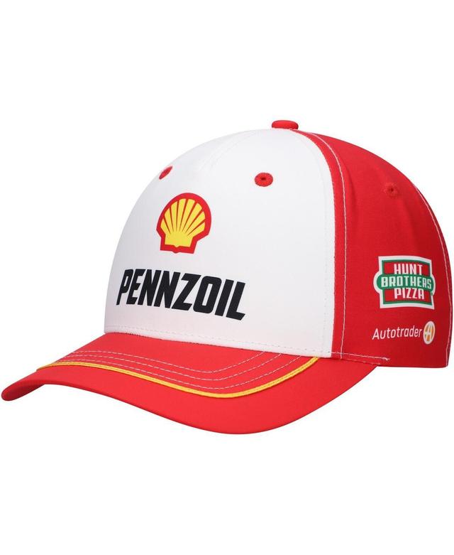 Team Penske Mens White Joey Logano Shell Pennzoil Uniform Adjustable Hat - White, Red Product Image