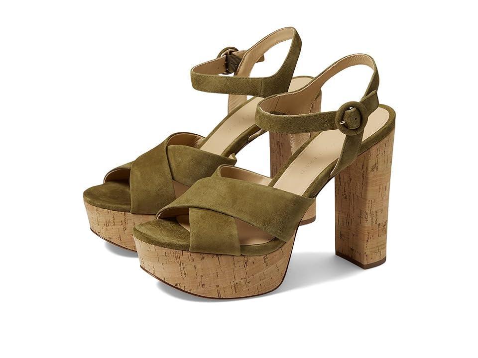 Lucille Suede Crisscross Platform Sandals Product Image