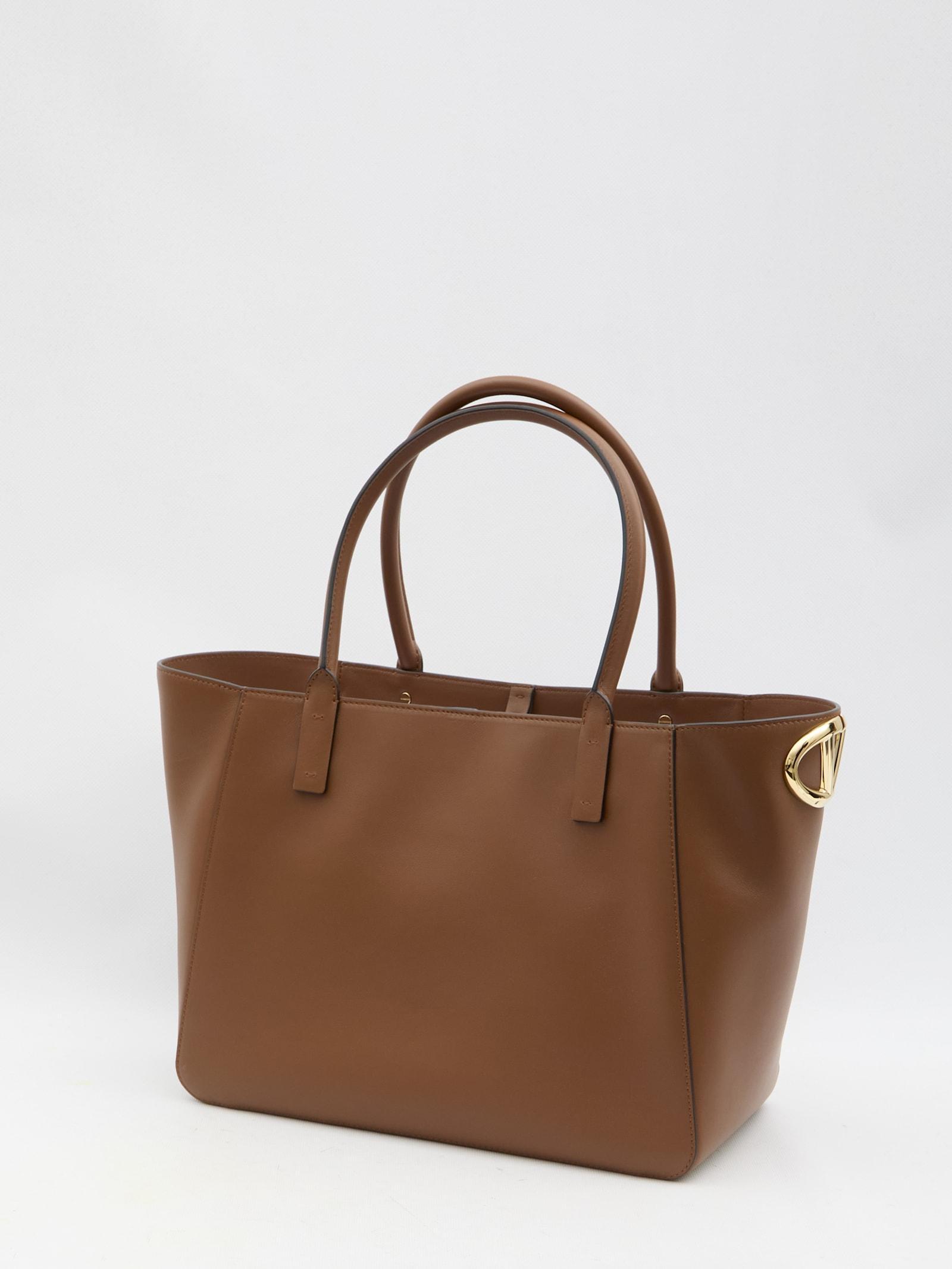 VALENTINO GARAVANI Vlogo Side Shopping Bag In Brown Product Image