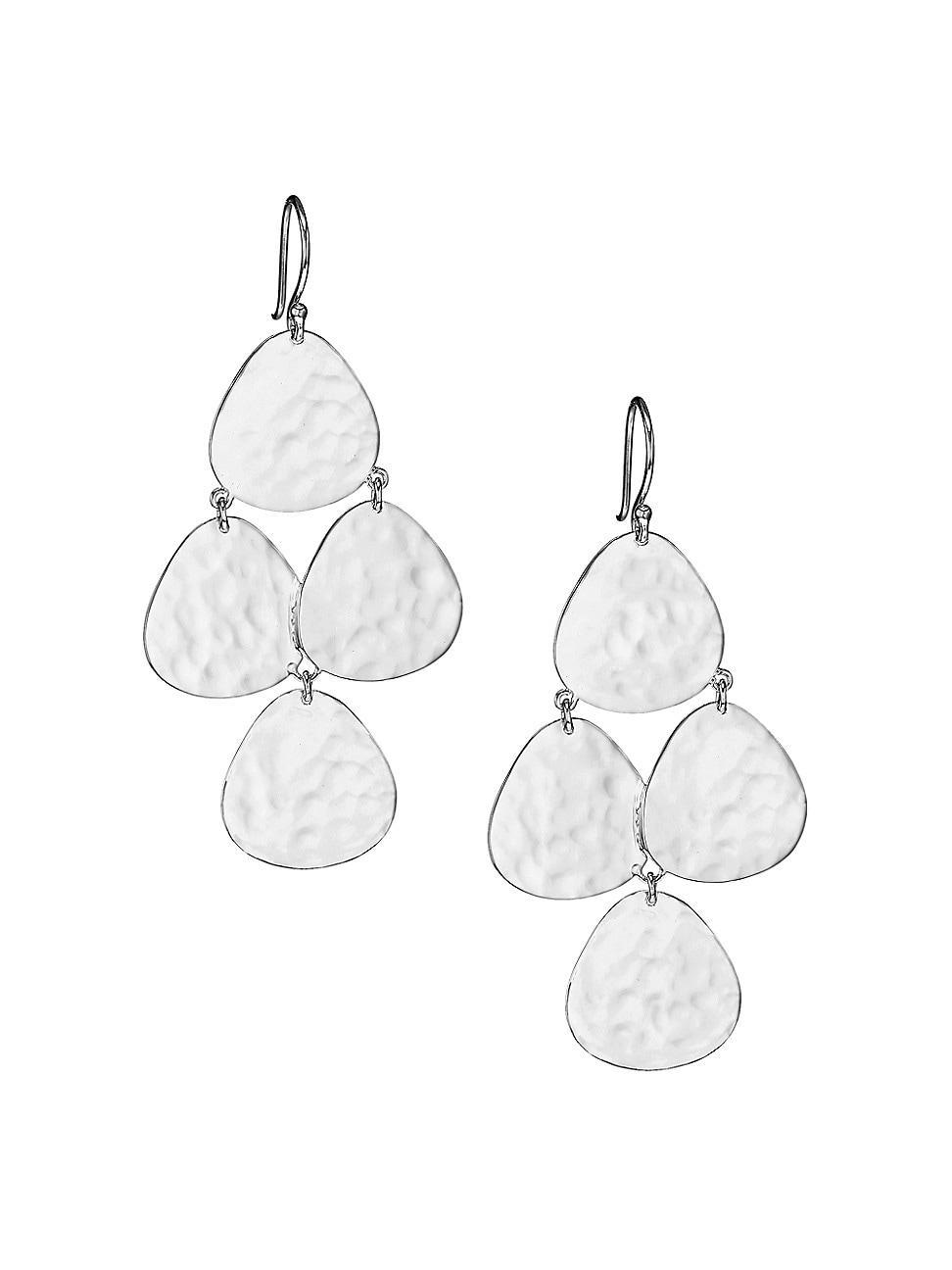 Womens 925 Classico Crinkle Small Nomad Cascade Earrings Product Image