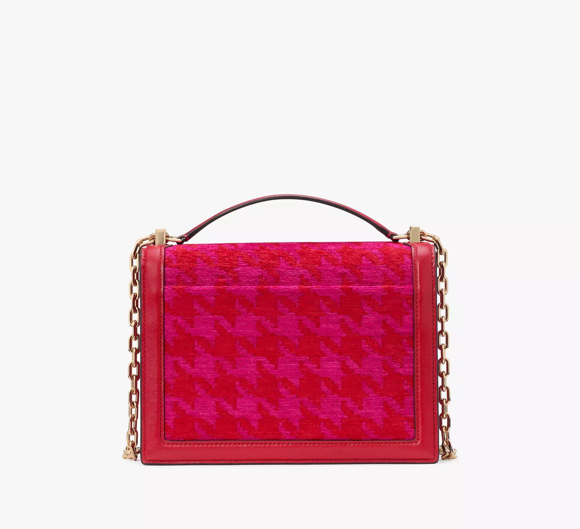 Deco Houndstooth Chenille Chain Shoulder Bag Product Image