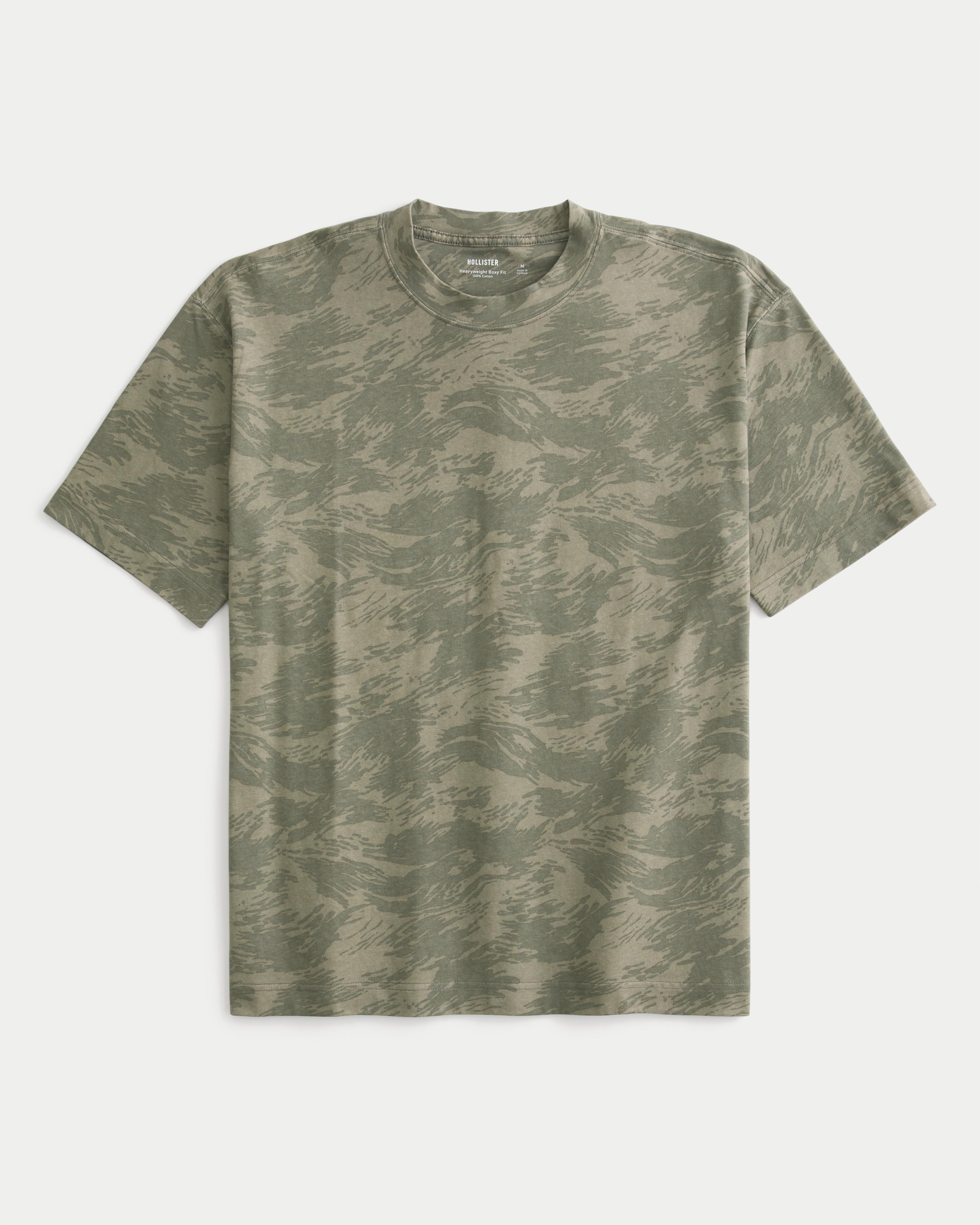 Boxy Heavyweight Camo Crew T-Shirt Product Image