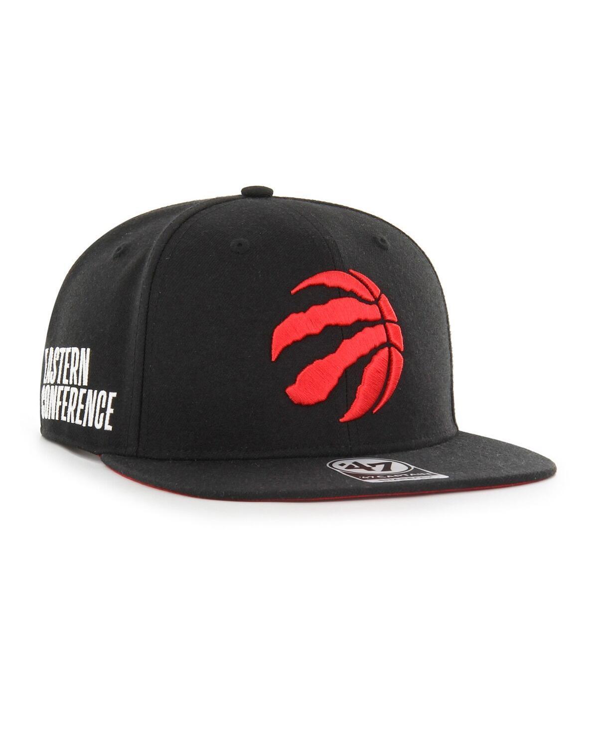 Mens 47 Brand Black Toronto Raptors Sure Shot Captain Snapback Hat Product Image