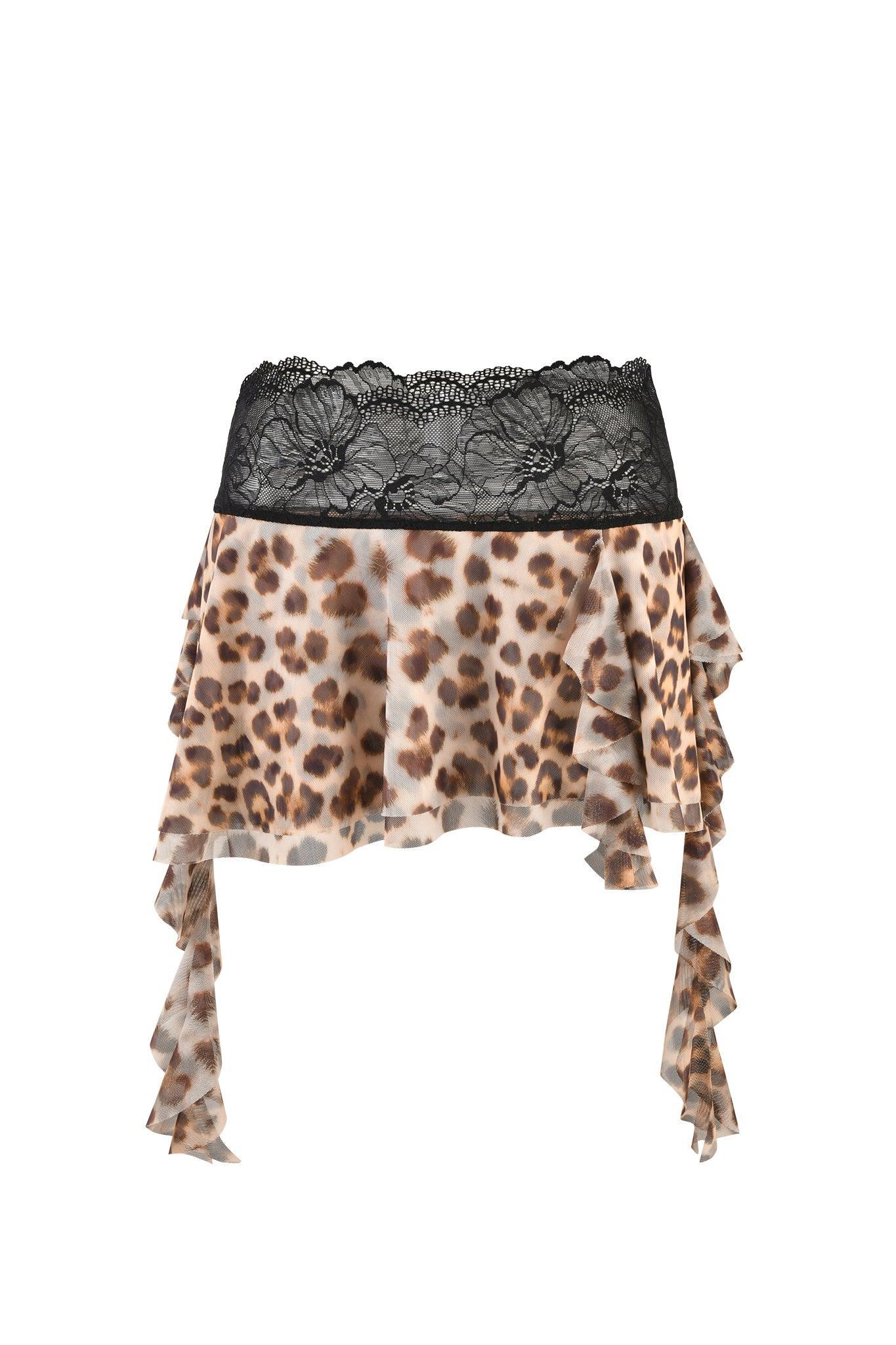 SILO SKIRT - NEUTRAL : LEOPARD Product Image