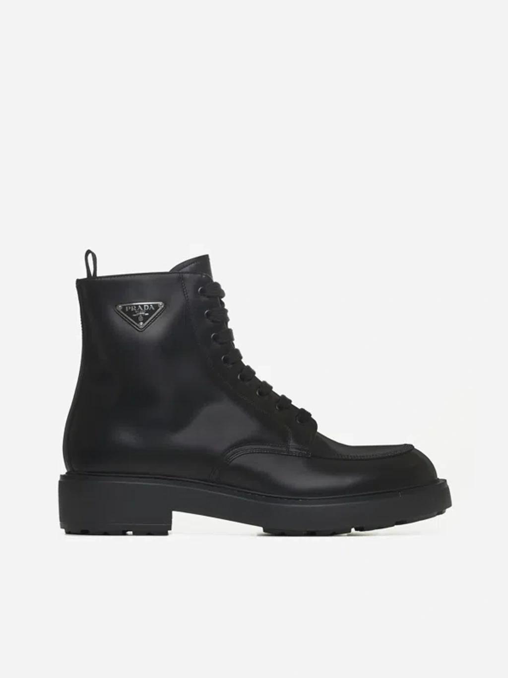 PRADA Black Leather Ankle Boots product image