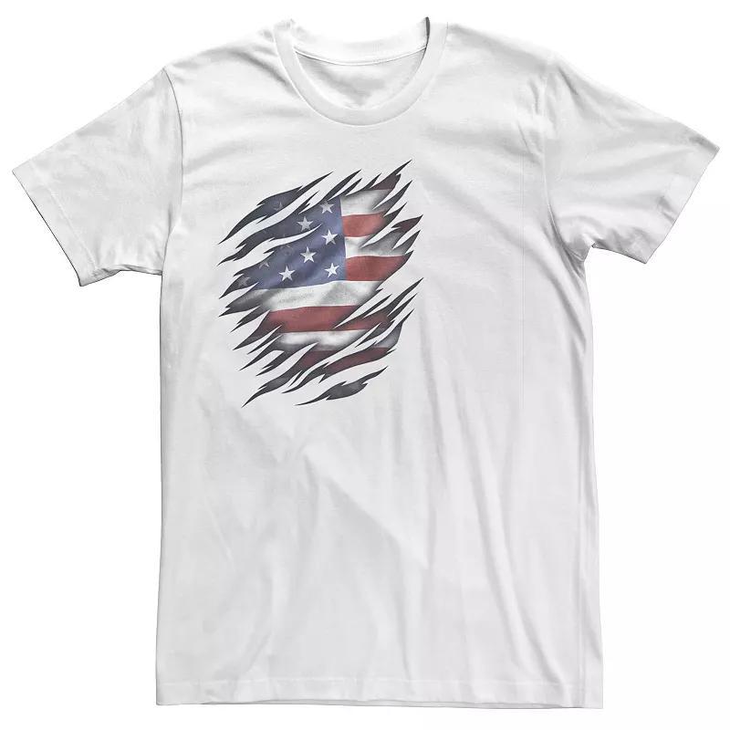 Big & Tall Ripped American Flag Patriotic Tee, Mens Product Image