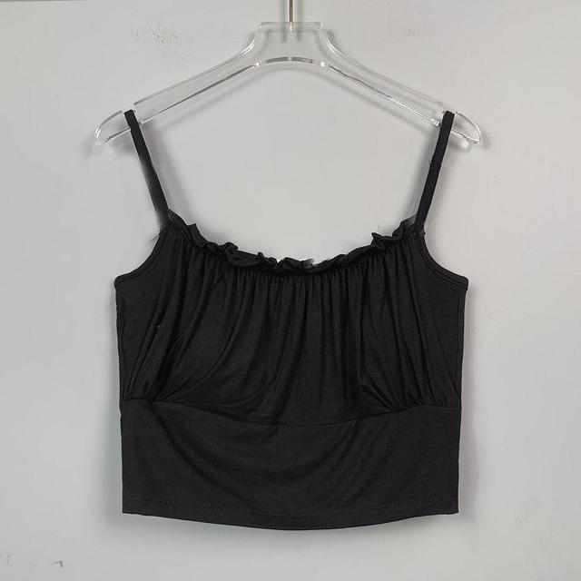 Plain Ruched Crop Camisole Top Product Image