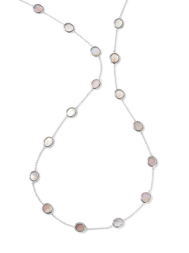 Womens Polished Rock Candy Confetti Sterling Silver & Mother-Of-Pearl Long Station Necklace Product Image