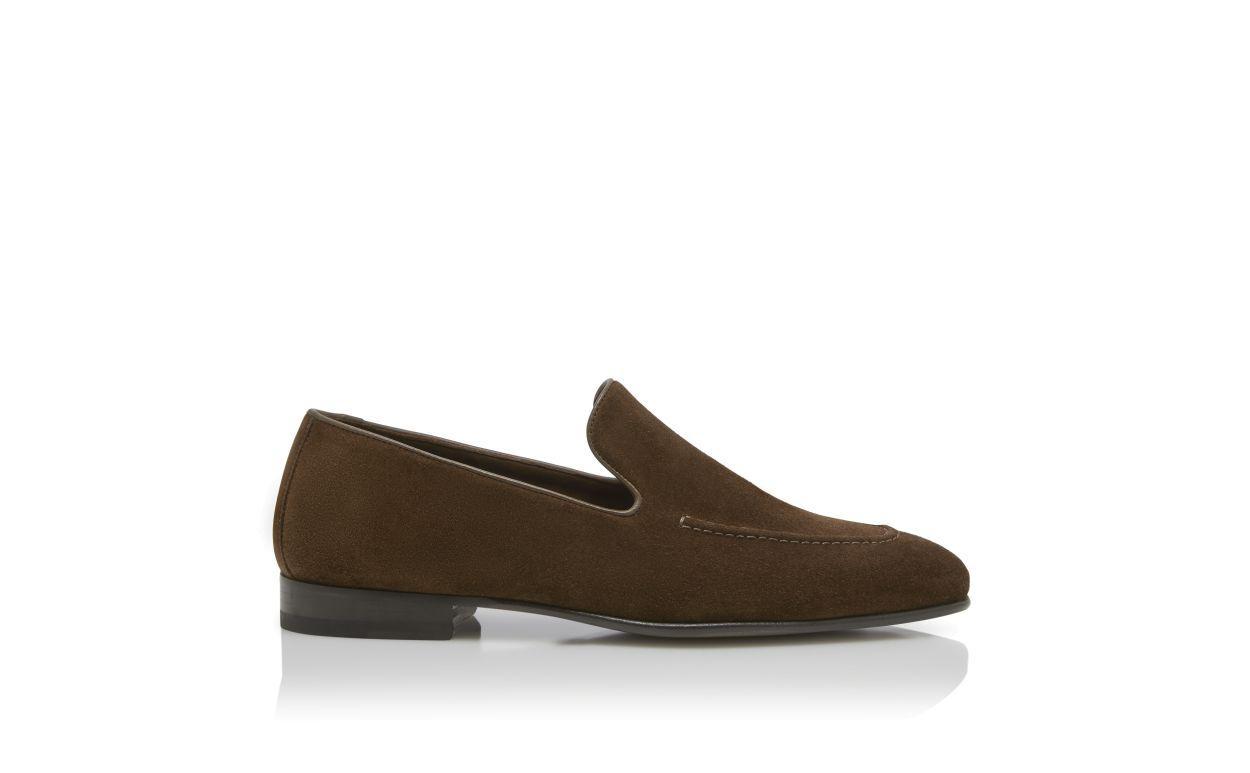 TRURO Dark Brown Suede Loafers Product Image