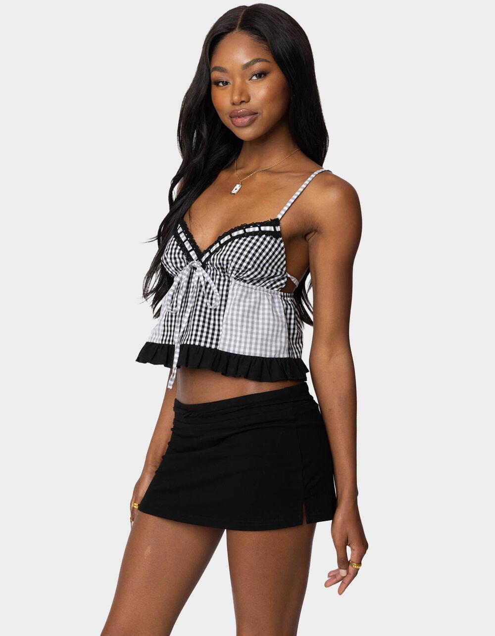 EDIKTED Joanne Mixed Gingham Tank Top Product Image