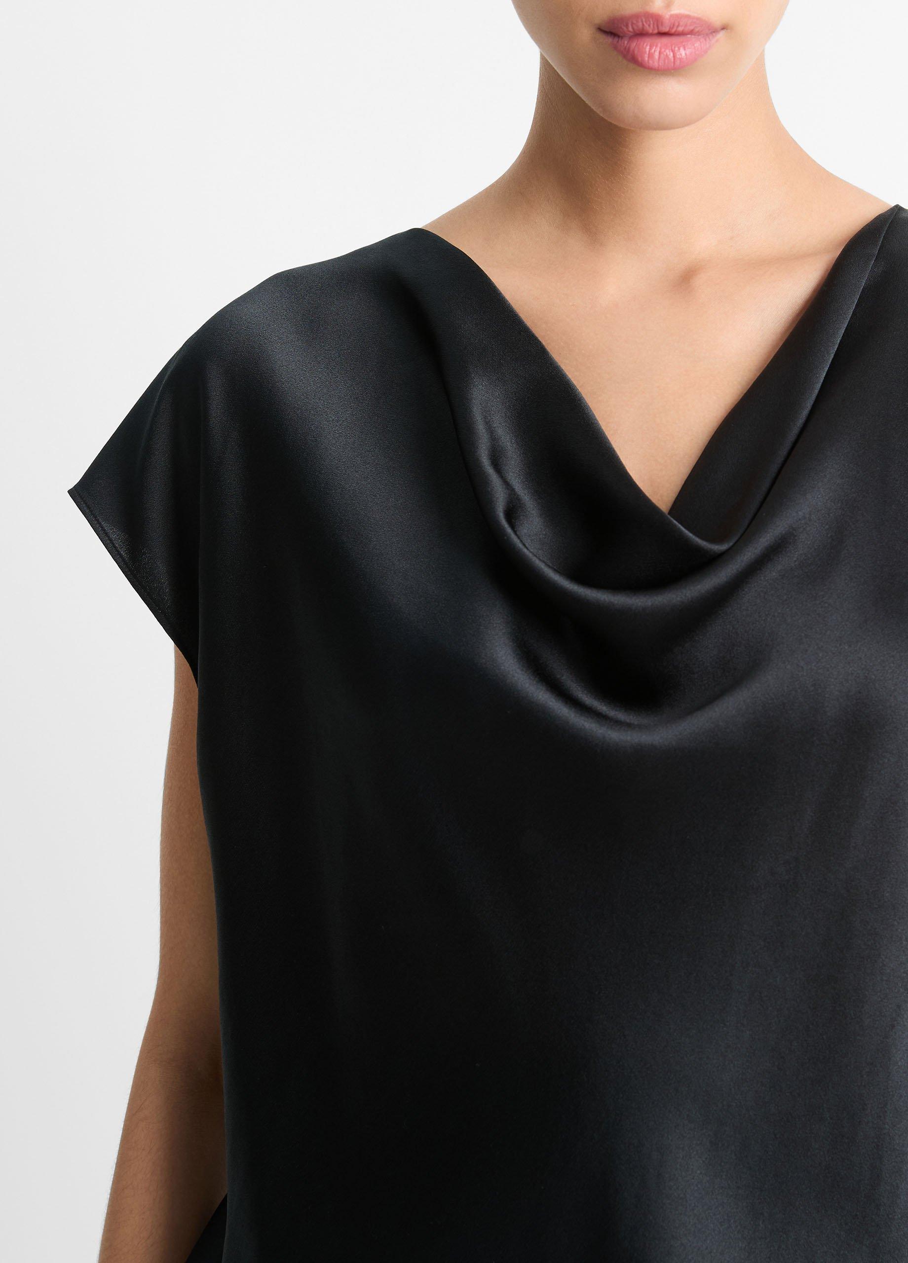 Silk Cowl-Neck Blouse Product Image