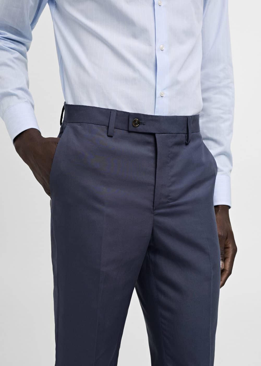 MANGO MAN - Stretch fabric slim-fit suit pants blueMen Product Image