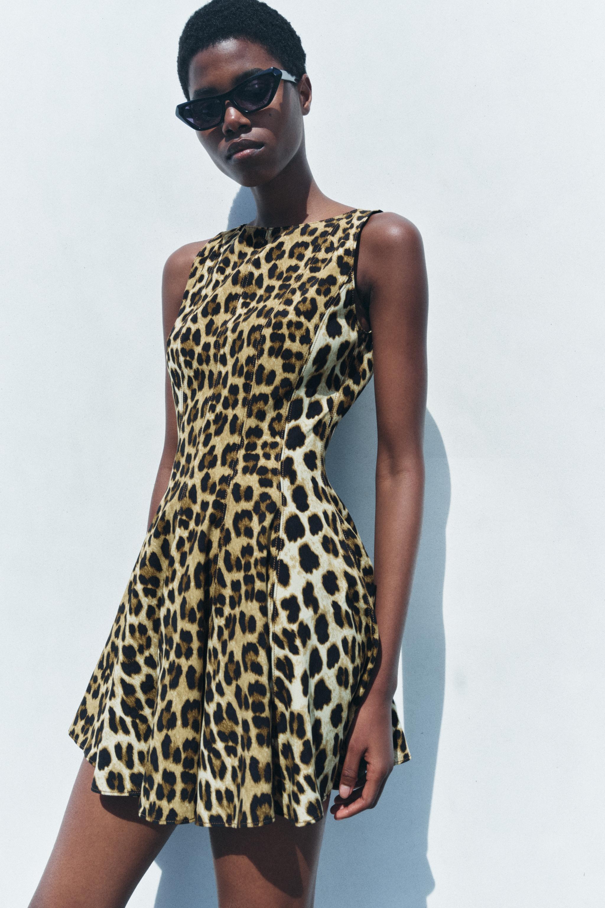 ANIMAL PRINT GODET DRESS ZW COLLECTION Product Image