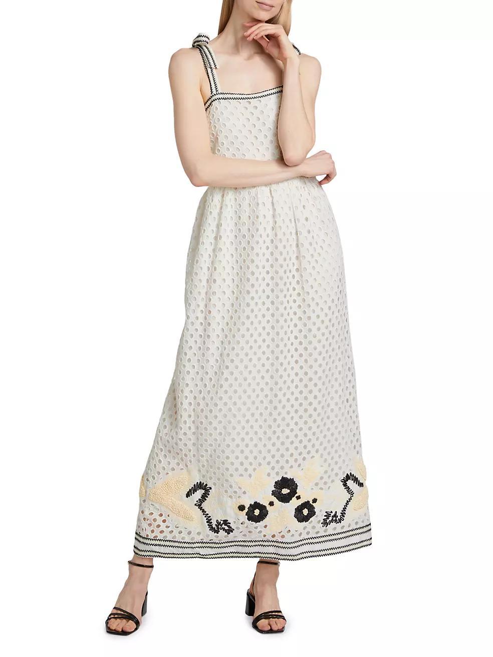 Lulu Eyelet Cotton Maxi Dress Product Image