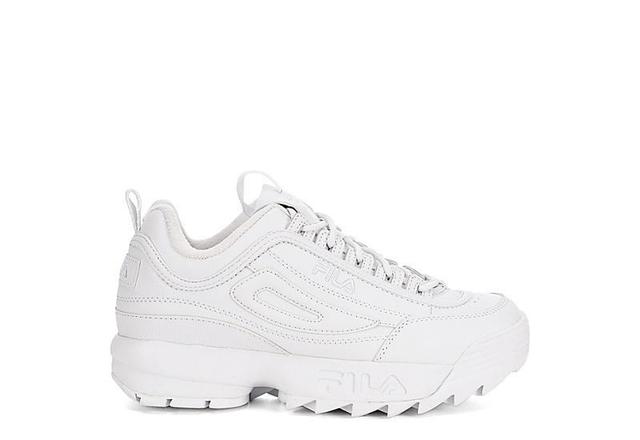Fila Disruptor II Premium Fashion Sneaker (White/White/White) Women's Shoes Product Image