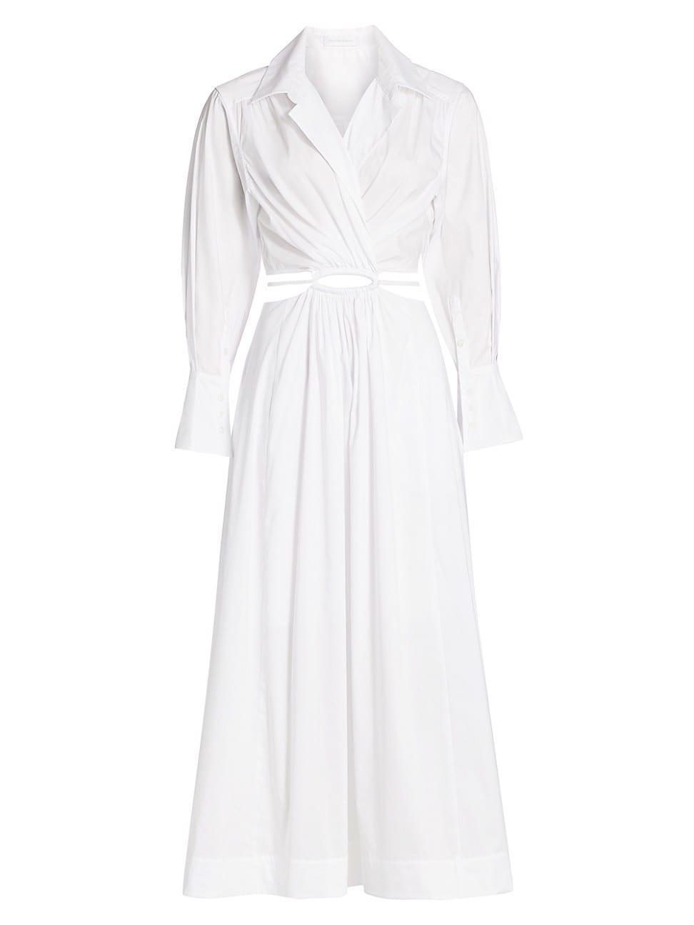 Womens Alex Pleated Poplin Cut-Out Maxi Shirtdress Product Image