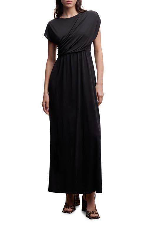 MANGO Drape Front Satin Dress Product Image