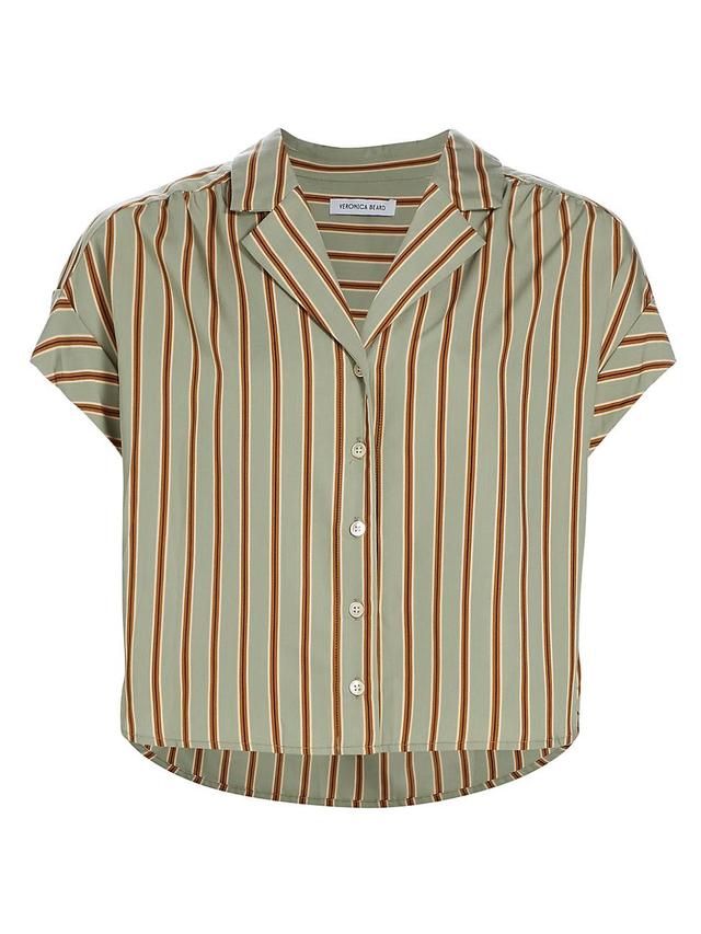 Womens Kasa Striped Linen Crop Shirt Product Image