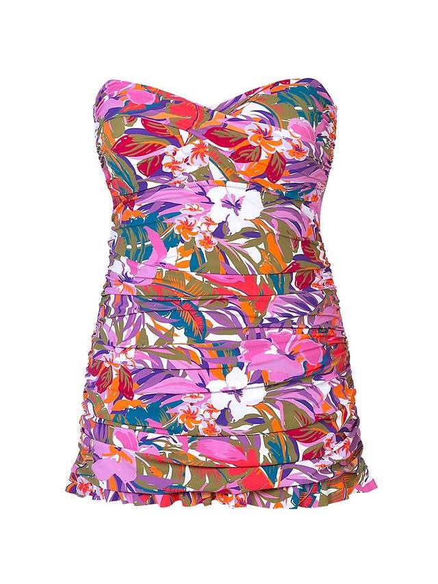 Womens Floral Bandeau Swim Dress Product Image