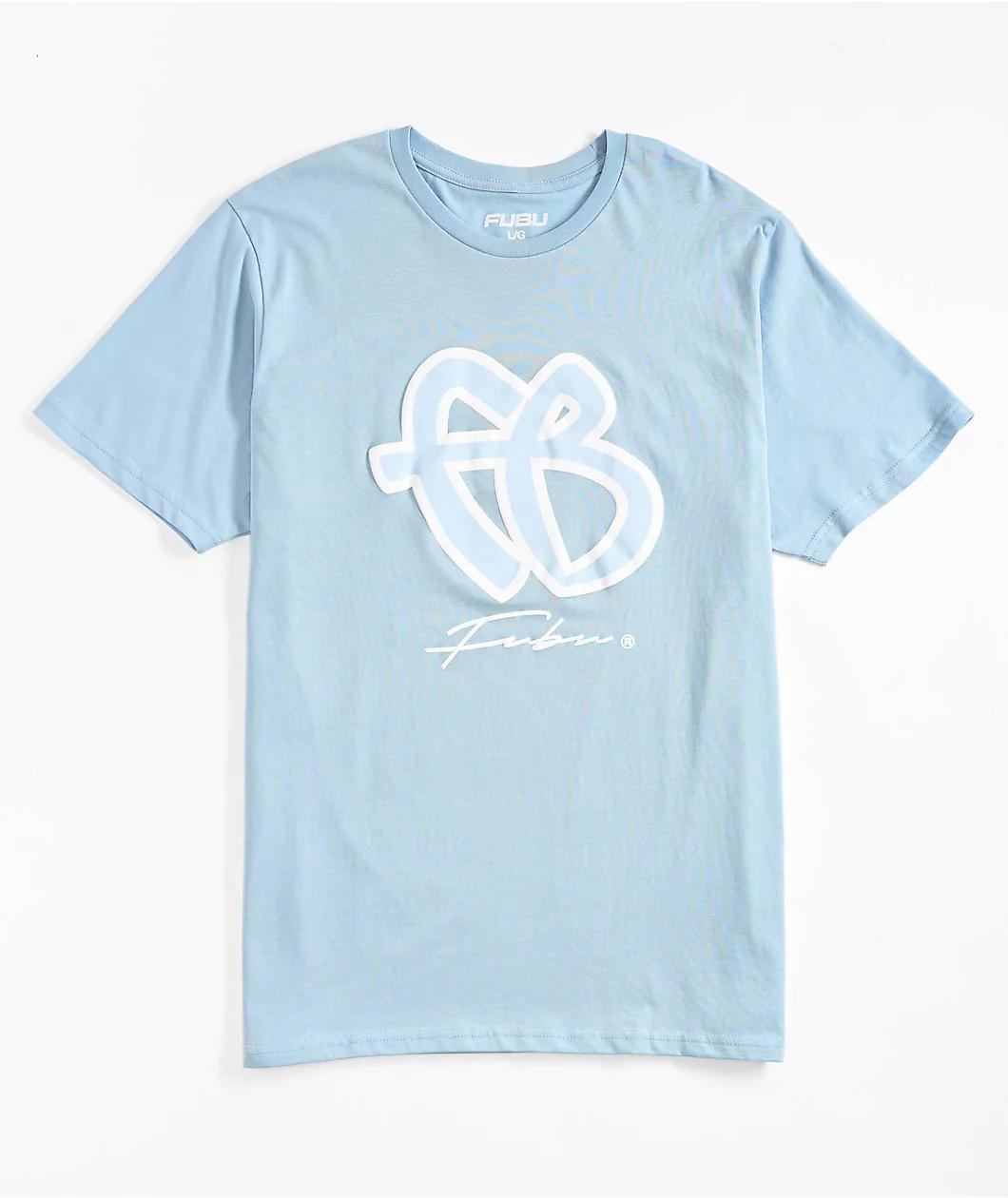 FUBU Cursive Sky Blue T-Shirt Product Image