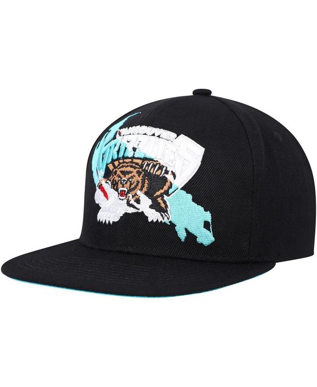 Mens Mitchell & Ness Black Vancouver Grizzlies Paint By Numbers Snapback Hat Product Image